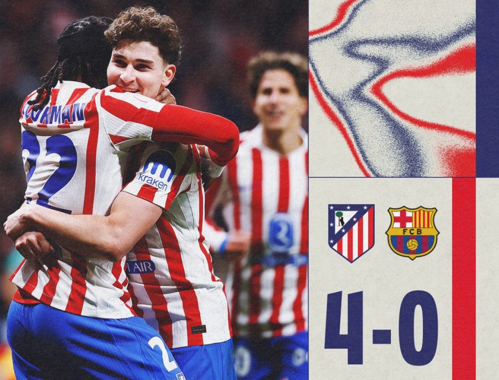 Atlético desata una tormenta rojiblanca y deja al Barça contra las cuerdas rumbo a la&nbsp;final